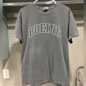 Vintage Y2K Boeing Airplanes Grey Graphic Tee Size M